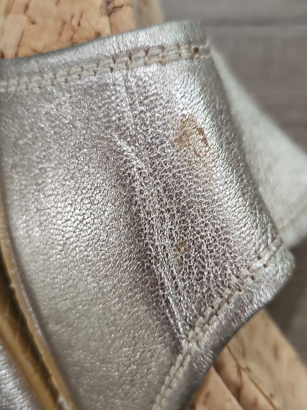 Stuart Weitzman Metallic Leather Slide Sandals Size 8.5 - Picture 12 of 13